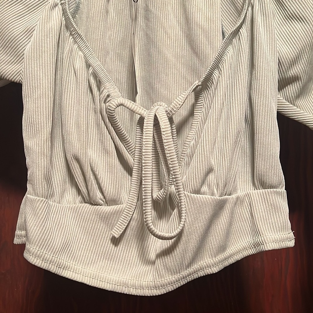 Nasty Gal Collection Long Sleeve Mint Crop Top - Picture 3 of 5